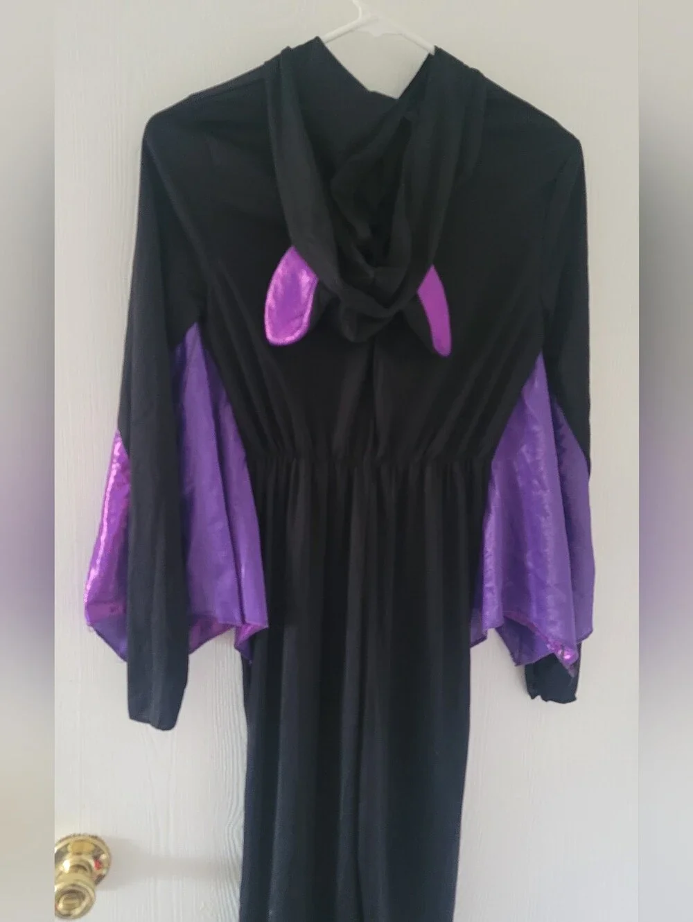 Midnight Bat Kids Halloween Costume Hooded Jumpsuit with Wings 10-12 Large L New